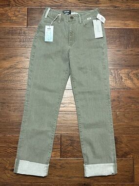 Mavi New York High-Rise Straight Leg Jeans Olive Green W25 L32 NWT